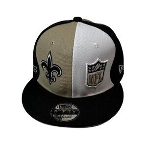 New Era New Orlean Saints Embroidered NFL 9FIFTY Flat Brim Snapback Cap Hat